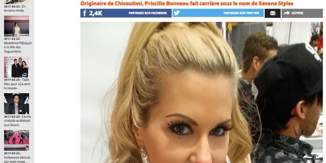 Adult Star Savana Styles Gets Mainstream Buzz with Le Journal de Montreal Interview