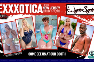 ADULT SUPERSTAR SARA JAY HOSTS WYDESYDE BOOTH THIS WEEKEND AT EXXXOTICA NEW JERSEY!